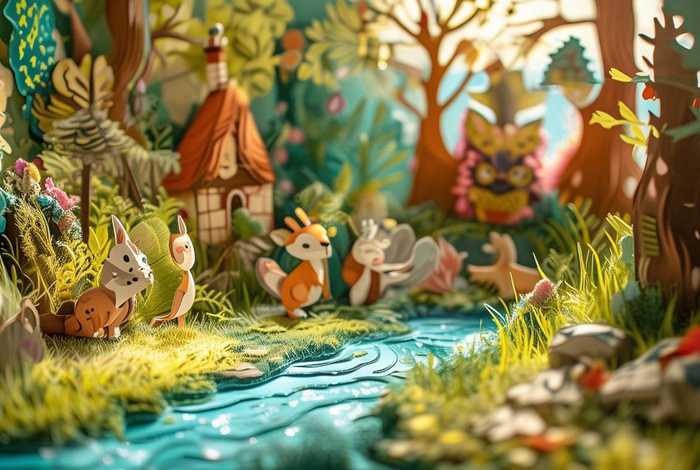 儿童故事立体纸贴画 幼儿立体故事书