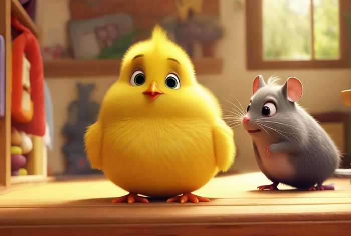儿童故事小鸡和灰老鼠 - 小鸡和老鼠的故事
