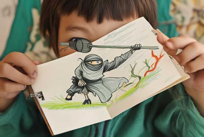 儿童素描图片（儿童素描图片 忍者）