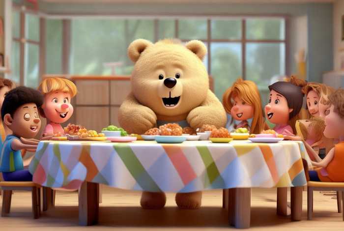 儿童社交故事小熊请客，小熊请客故事视频 幼儿园