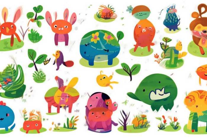 儿童故事动物插图；幼儿动物故事简笔画