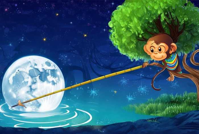 儿童短故事1分钟 - 儿童短故事1分钟猴子捞月亮