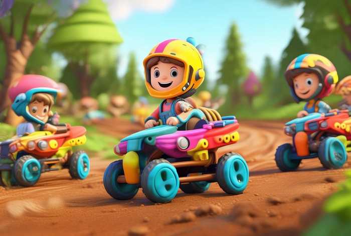 儿童故事越野车比赛 - 儿童动画片越野车比赛