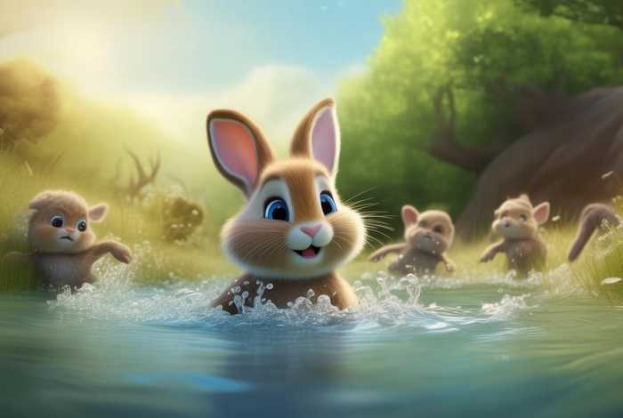 儿童故事合集兔子游泳（小兔子学游泳的故事寓意）
