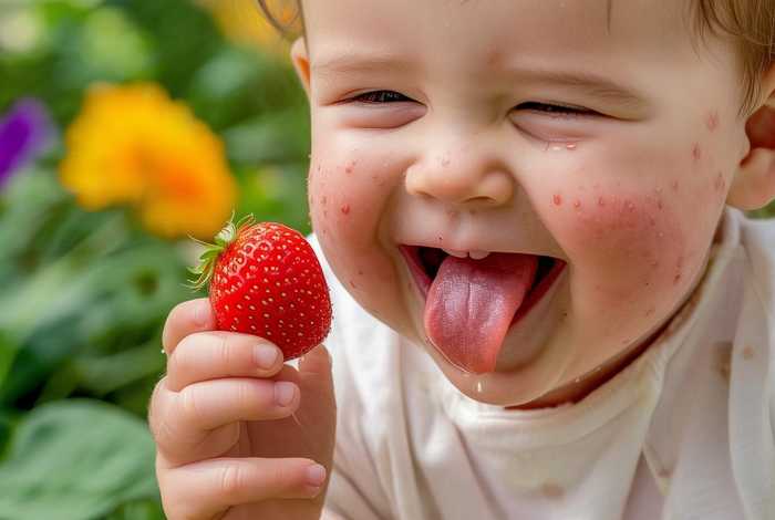 2岁儿童草莓；2岁儿童草莓舌