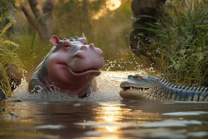 儿童故事河马与大鳄鱼 河马与鳄鱼的故事