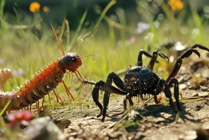 儿童故事蜈蚣和蝎子的故事 - 蜈蚣和蝎子的战斗