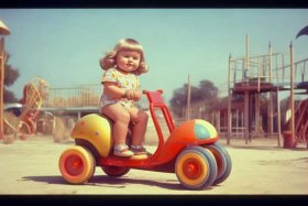 70年代的儿童；70年代的儿童车