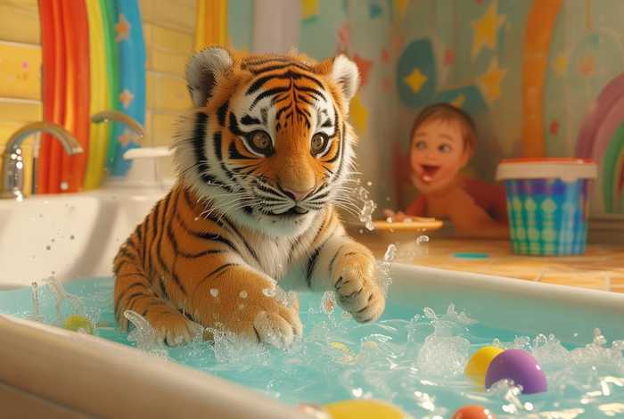 儿童故事洗澡的老虎 - 有关洗澡的幼儿故事 儿童故事洗澡的老虎 - 有关洗澡的幼儿故事