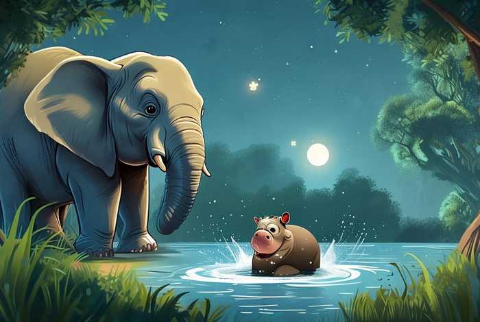儿童故事河马和大象，睡前故事大象和河马