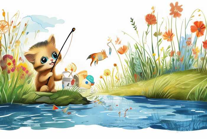 儿童绘本小猫钓鱼图文 儿童绘本小猫钓鱼图文并茂