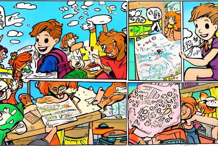 儿童漫画故事情节、漫画故事情节四格图片 学生