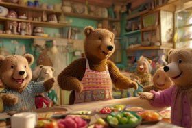 儿歌《熊妈妈请客》（儿歌熊妈妈请客带表演带情感）