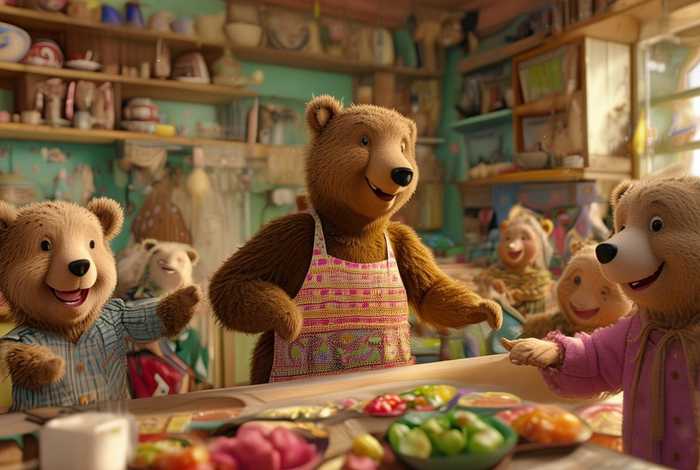 儿歌《熊妈妈请客》（儿歌熊妈妈请客带表演带情感）