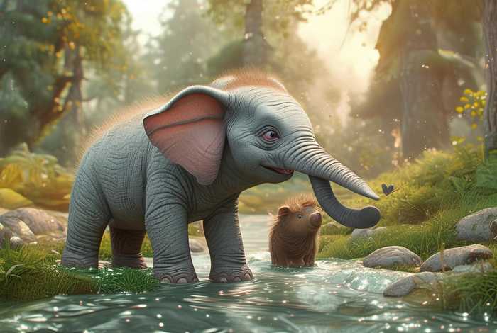 儿童故事野猪小象、小野猪的故事