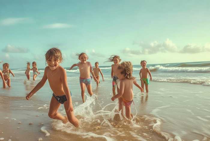 儿童海边的故事；幼儿海边玩耍的故事