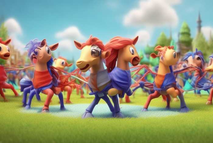 儿童故事拔河马比赛 - 幼儿故事拔河比赛 儿童故事拔河马比赛 - 幼儿故事拔河比赛