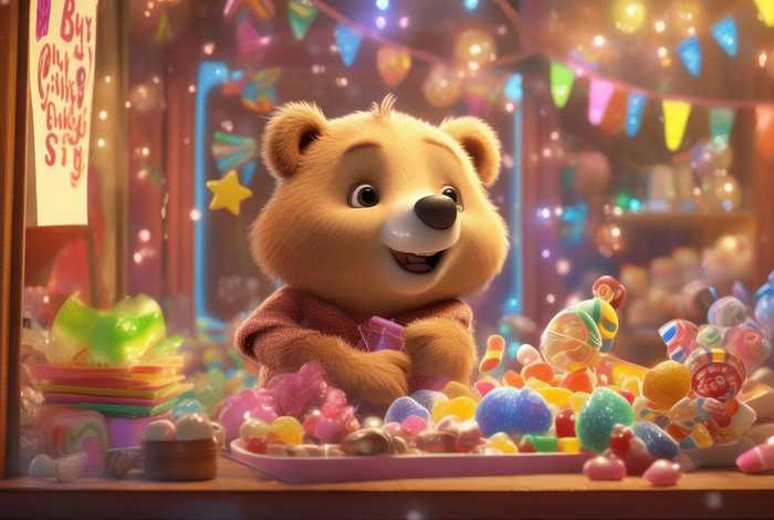 儿童故事买糖果，买糖果的小熊故事