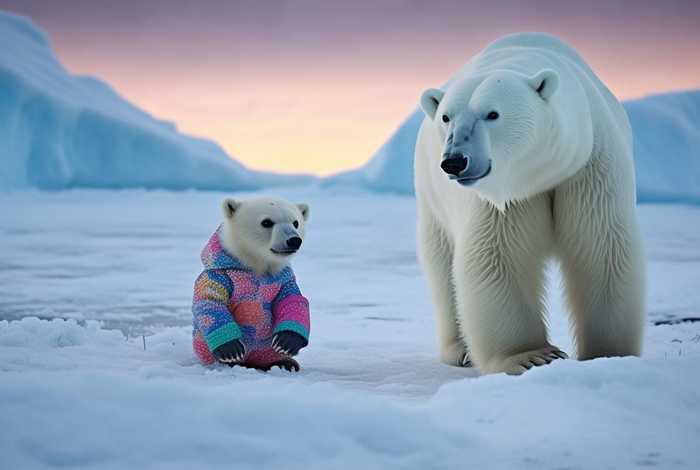 儿童故事北极熊妈妈和北极熊宝宝，北极熊找妈妈故事