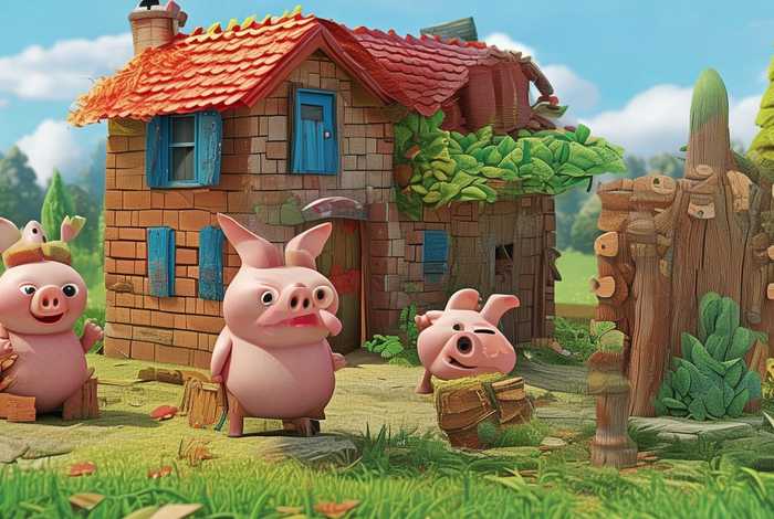 儿童故事三只小猪盖房子的故事 - 三只小猪盖房子的故事幼儿版