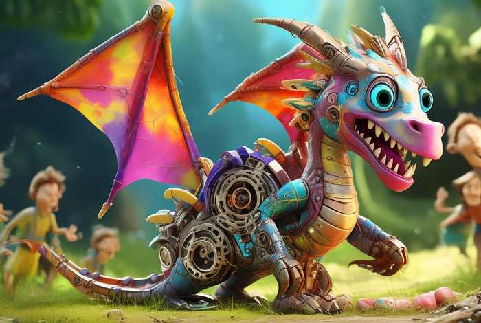 儿童机械龙，机械恐龙儿童动画片