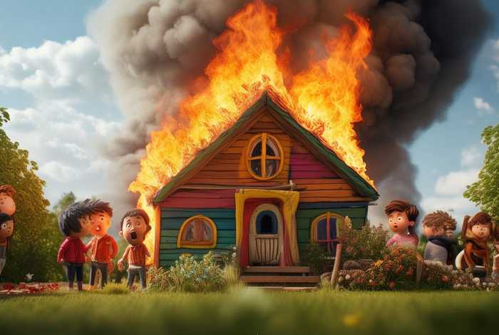 儿童故事小房子着火啦、幼儿园小房子故事