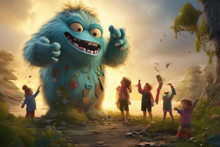 儿童故事大怪物来了（绘本故事大怪兽来了）