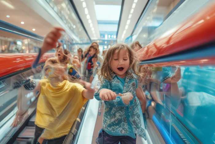 儿童电梯扶手故事、儿童乘坐扶手电梯注意