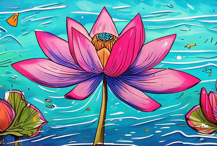 儿童荷花画 儿童画荷花的简单画法