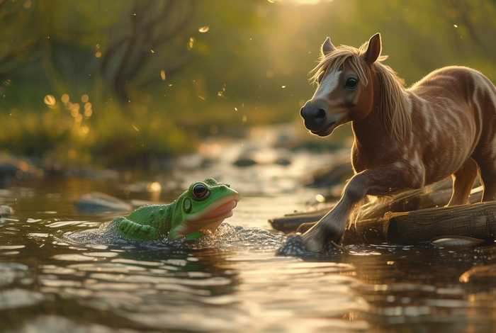 儿童睡前故事青蛙过河、故事睡前儿童小马过河