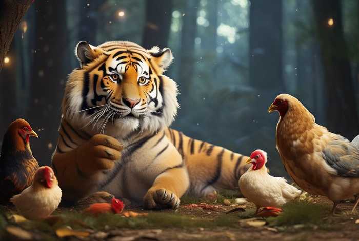 儿童睡前故事老虎吃东西 - 睡前故事老虎吃鸡