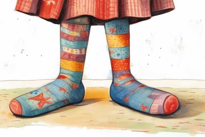 儿童故事长长的花袜子，长长的花袜子故事简笔画