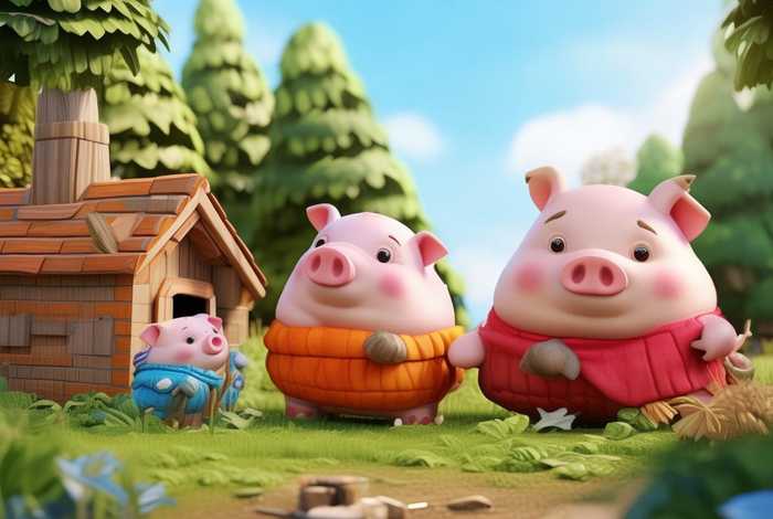 儿童英语故事三只小猪英语版 英语版的三只小猪故事(带有中文)