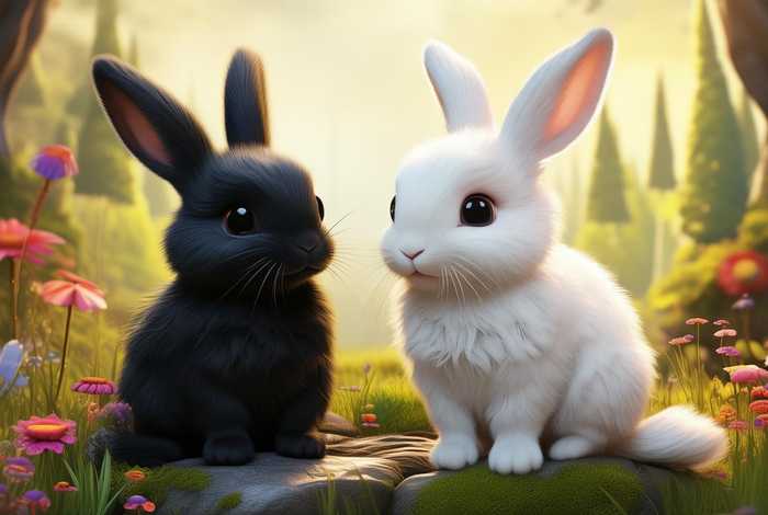 儿童故事黑兔和白兔（儿童绘本黑兔和白兔）