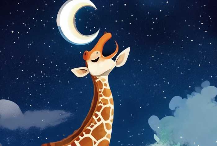 儿童睡前故事长颈鹿吃月亮、长颈鹿吃月亮的故事