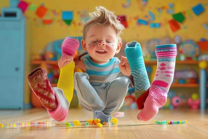 儿童穿袜子趣事 - 儿童穿袜子简笔画图片