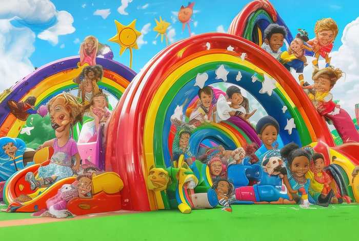 儿童故事彩虹滑道 - 彩虹滑道儿童画 儿童故事彩虹滑道 - 彩虹滑道儿童画