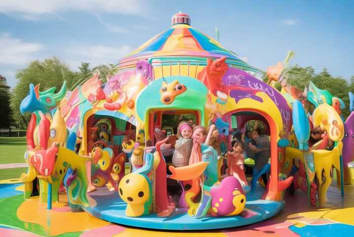 儿童游乐转轮；旋转儿童游乐车