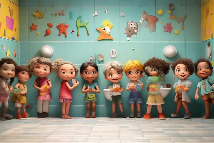 儿童故事上厕所、儿童故事上厕所要排队