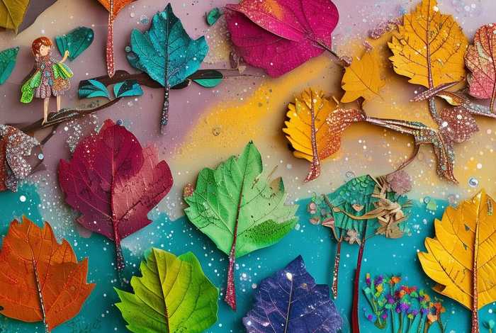 儿童故事树叶画、树叶幼儿故事贴画 儿童故事树叶画、树叶幼儿故事贴画