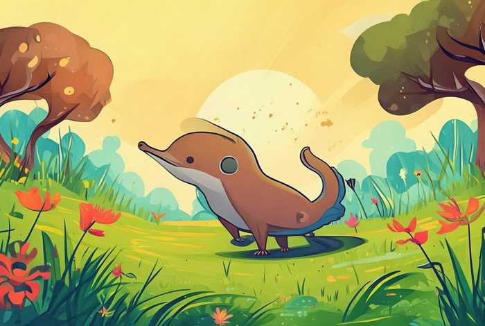 儿童故事鸭嘴兽 - 鸭嘴兽儿童画