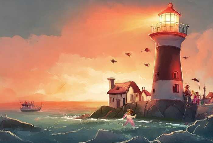 儿童灯塔绘本故事，灯塔的绘本故事图片