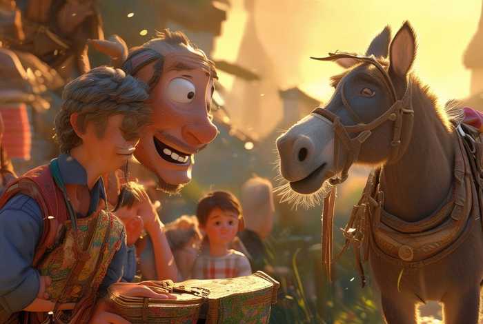 儿童故事小贩和他的驴，小贩和商人读完这个故事,你有什么感受？