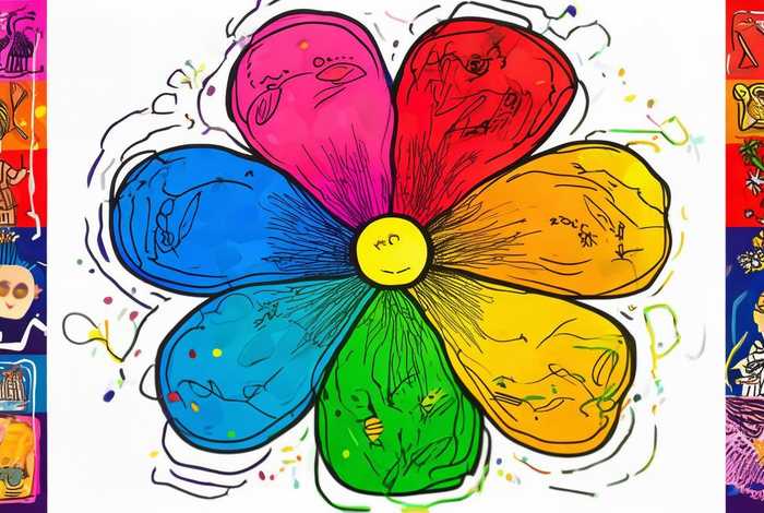 儿童故事七色花封面简单手抄报简单、七色花故事手抄报简笔画