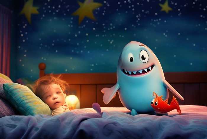 儿童睡前故事鲨鱼和小红鱼，鲨鱼宝宝睡前小故事大全