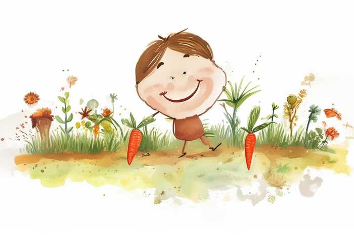 儿童拔萝卜简笔画 小朋友在拔萝卜的简笔画儿童 儿童拔萝卜简笔画 小朋友在拔萝卜的简笔画儿童