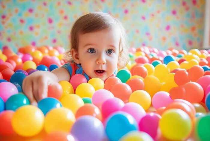 儿童学习彩色小球、儿童彩色球球