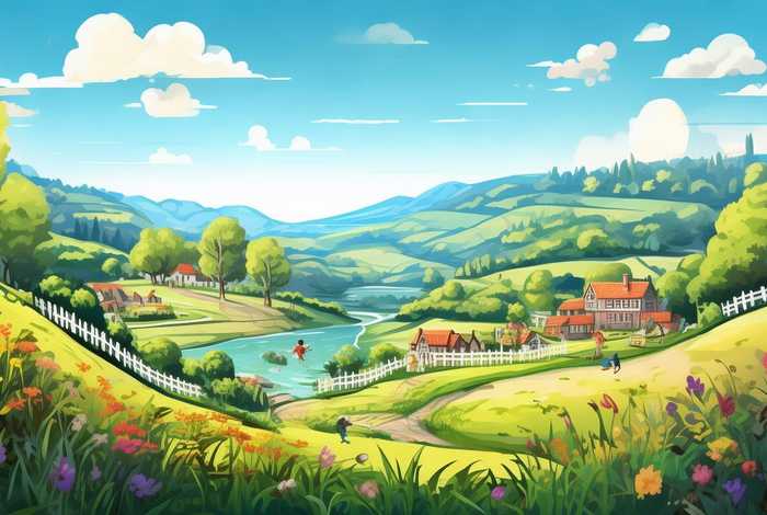 儿童画我美丽的家乡风景；儿童画我美丽的家乡风景怎么画