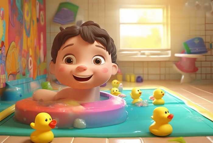 儿童洗澡图片；儿童洗澡图画大全图片简单