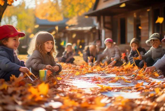 儿童秋天图画；儿童秋天画画图片大全一年级